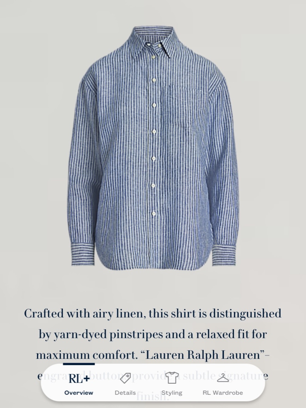 Lauren Ralph Lauren | Relaxed Fit Pinstripe Linen Shirt
